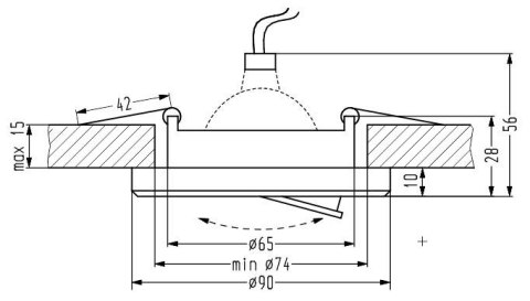 Oprawa stropowa czarna uchylna SSU-15 2263816