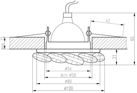 Oprawa stropowa transparentna z kryształkami MR16 SK-77 Candellux 2222820