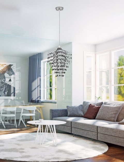 Sardi lampa wisząca 1x60w e27 Abażur chromowy