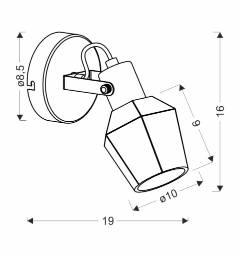 Randi lampa kinkiet czarny matowy 1x15w e14 klosz dymiony