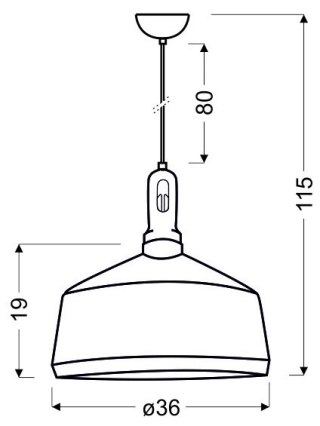 Robinson lampa wisząca 36 1X60W E27 czarno-czarny 31-10438