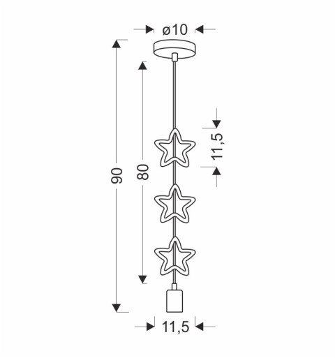 Stars lampa wisząca 20w E27 iq kids gold+blue