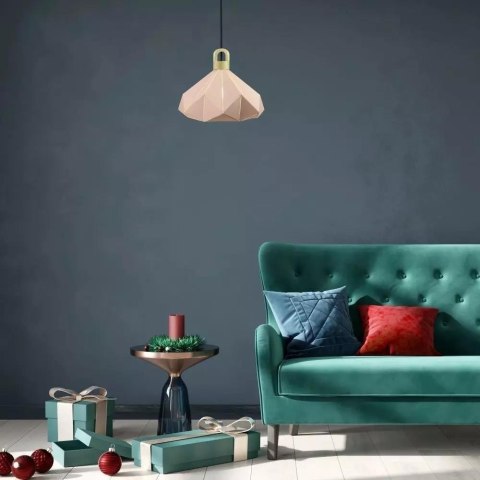 Oprawa Zwieszana V-TAC Drewno Różowy Pastel Seria Pryzmat 320x270mm VT-7323-P 5 Lat Gwarancji