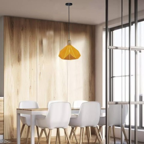 Oprawa Zwieszana V-TAC Drewno Żółty Pastel Seria Pryzmat 320x270mm VT-7323-Y 5 Lat Gwarancji
