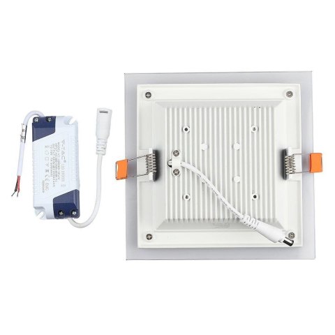 Panel LED V-TAC 12W LED Szkło Kwadrat VT-1202G 6400K 840lm