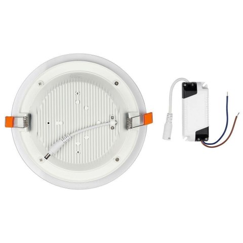 Panel LED V-TAC 12W LED Szkło Okrągły VT-1202G RD 6400K 840lm