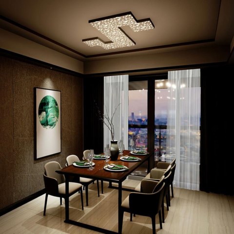 Panel V-TAC 8W LED Złoty Gwiazdy Zmiana Koloru Pilot 300x300x40mm VT-7128 2700K-6400K 900lm