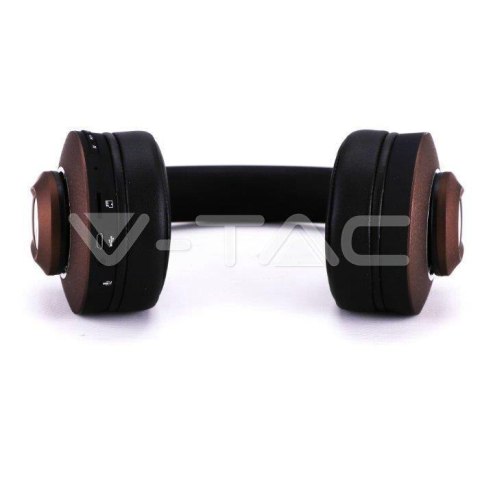 Bezprzewodowe Słuchawki V-TAC Bluetooth Regulowany Pałąk 500mAh Brązowe VT-6322-A