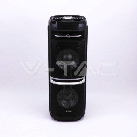 Głośnik Przenośny V-TAC 120W Mikrofon Bezprzewodowy i Przewodowy 2 Głośniki, RGB, PILOT, na kółkach VT-6210-2