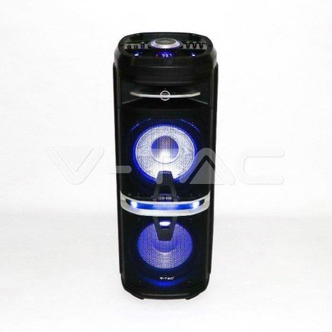 Głośnik Przenośny V-TAC 120W Mikrofon Bezprzewodowy i Przewodowy 2 Głośniki, RGB, PILOT, na kółkach VT-6210-2