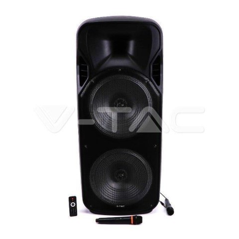 Głośnik Przenośny V-TAC 150W Mikrofon Bezprzewodowy i Przewodowy 2 Głośniki, RGB, PILOT, na kółkach VT-6215-2
