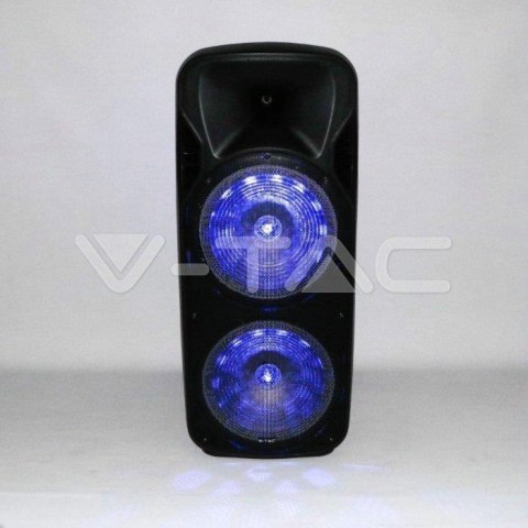 Głośnik Przenośny V-TAC 150W Mikrofon Bezprzewodowy i Przewodowy 2 Głośniki, RGB, PILOT, na kółkach VT-6215-2