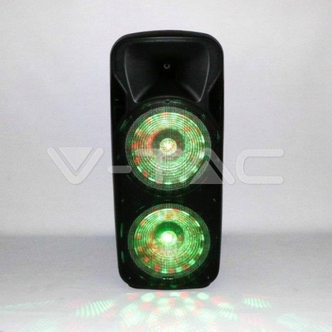 Głośnik Przenośny V-TAC 150W Mikrofon Bezprzewodowy i Przewodowy 2 Głośniki, RGB, PILOT, na kółkach VT-6215-2