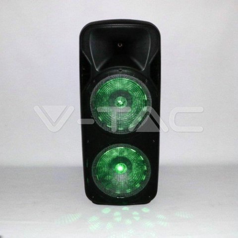 Głośnik Przenośny V-TAC 150W Mikrofon Bezprzewodowy i Przewodowy 2 Głośniki, RGB, PILOT, na kółkach VT-6215-2