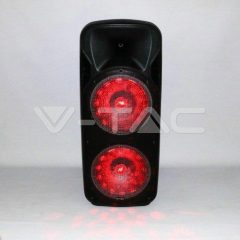 Głośnik Przenośny V-TAC 150W Mikrofon Bezprzewodowy i Przewodowy 2 Głośniki, RGB, PILOT, na kółkach VT-6215-2