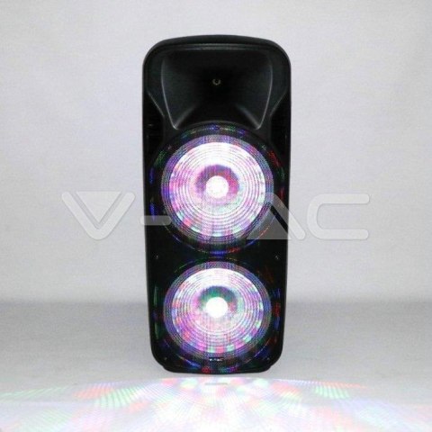 Głośnik Przenośny V-TAC 150W Mikrofon Bezprzewodowy i Przewodowy 2 Głośniki, RGB, PILOT, na kółkach VT-6215-2