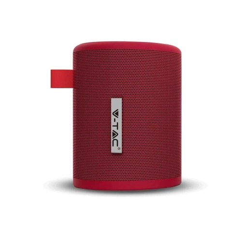 Przenośny Głośnik Bluetooth Micro USB Wysokiej jakości przewód 1500mAh Czerwony V-TAC VT-6244