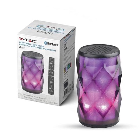 Przenośny Głośnik V-TAC Bluetooth Oświetlenie LED RGB AUX Micro SD TWS 1200mAh VT-6211