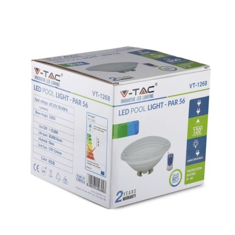Żarówka LED V-TAC Basenowa 12W PAR56 Remote Control VT-1263 RGB 1200lm