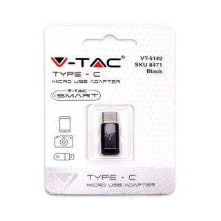 Adaptor Przejściówka Micro USB do Type C Czarny V-TAC VT-5149