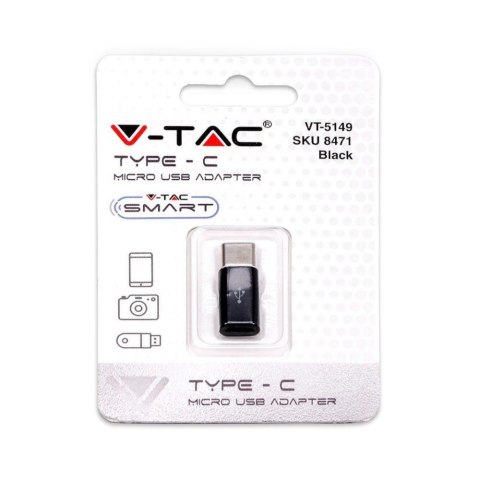 Adaptor Przejściówka Micro USB do Type C Czarny V-TAC VT-5149
