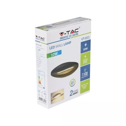 Kinkiet Ścienny V-TAC 10W LED Czarny VT-811 4000K 1100lm