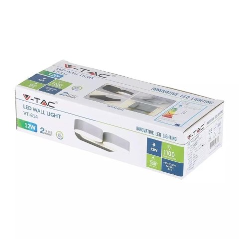 Kinkiet Ścienny V-TAC 12W LED Obrotowy 350st Szary VT-814 3000K 1100lm