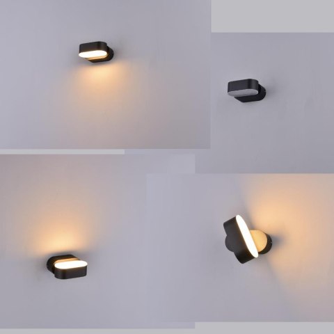 Kinkiet Ścienny V-TAC 6W LED Czarny IP65 Obrotowy 350st VT-816 3000K 660lm