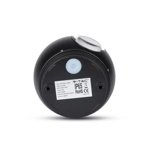 Kinkiet Ścienny V-TAC 6W LED Czarny Okrągły IP65 VT-836 4000K 660lm