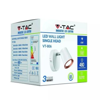 Kinkiet V-TAC 6W LED Biały VT-806 4000K 480lm