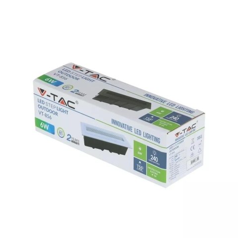 Oprawa Schodowa 6W LED V-TAC Wpuszczana Czarny Prostokąt 230V VT-856 3000K 240lm