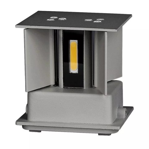 Oprawa Ścienna V-TAC 12W LED Góra Dół Regulowana Chip BRIDGELUX Szary Kwadrat IP65 VT-759-12 3000K 1100lm