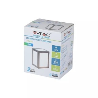 Oprawa Ścienna V-TAC 12W LED IP65 Szara VT-822 6400K 750lm