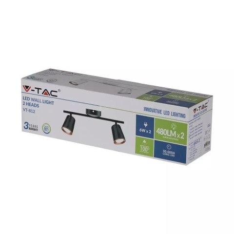 Oprawa Sufitowa V-TAC 12W LED Czarna VT-812 4000K 960lm