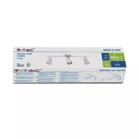 Oprawa Sufitowa V-TAC 18W LED Biała VT-818 4000K 1440lm