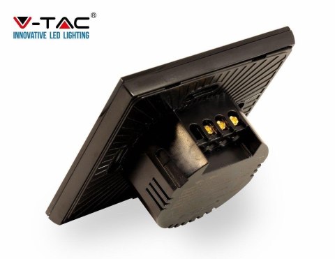 Włącznik Dotykowy Szklany Podwójny Czarny V-TAC VT-5112