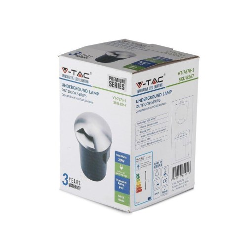 Lampa Oprawa Gruntowa Ogrodowa Lampa Najazdowa V-TAC IP67 MR16/GU5.3 12V 1-stronna VT-7978-1 3 Lata Gwarancji