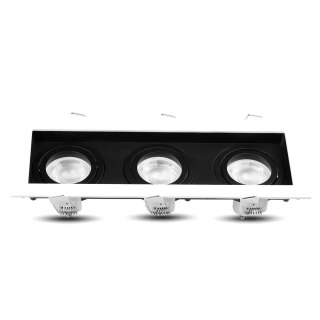 Oprawa Sufitowa Wpuszczana V-TAC 3xGU10 Biało/Czarna VT-887 3 Lata Gwarancji