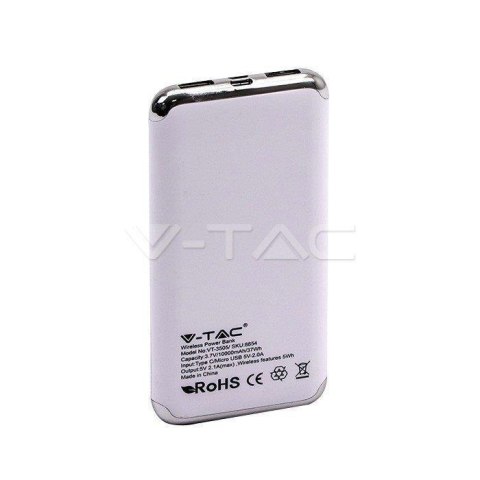 Power Bank V-TAC 10000mAh LCD + Bezprzewodowe ładowanie Indukcja Biały V-TAC VT-3505