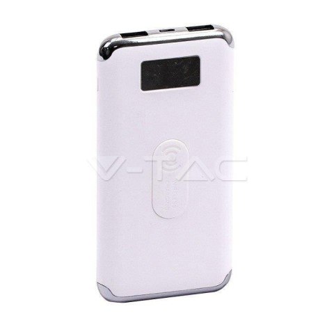 Power Bank V-TAC 10000mAh LCD + Bezprzewodowe ładowanie Indukcja Biały V-TAC VT-3505