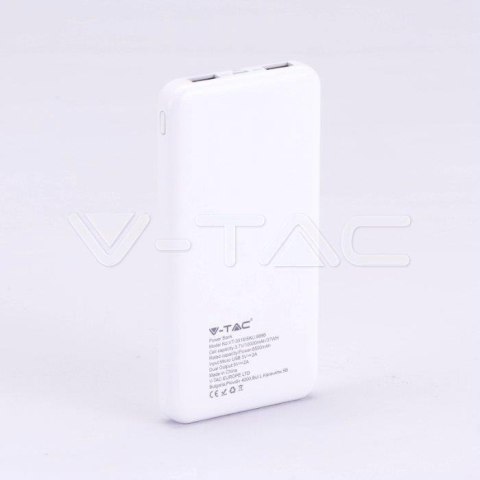 Power Bank V-TAC 10000mAh Super Slim Biały Lithium Polymer VT-3518