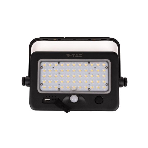 Naświetlacz Projektor LED Solarny V-TAC 10W USB Czarny IP65 VT-788-10 4000K 1100lm
