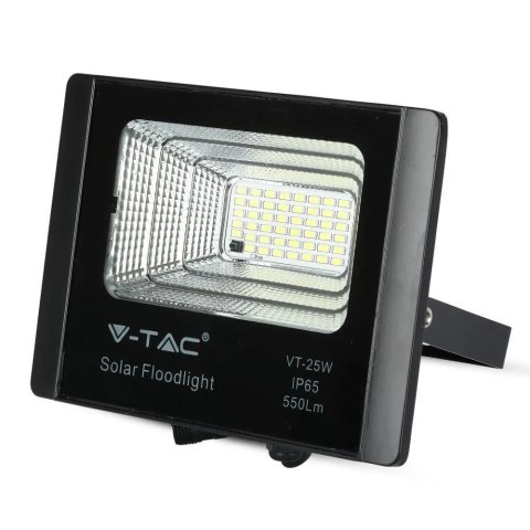 Naświetlacz Projektor LED Solarny V-TAC 12W Czarny IP65, Pilot, Timer VT-25W 6000K 550lm