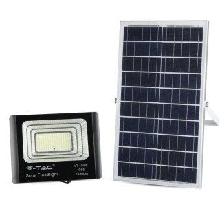 Naświetlacz Projektor LED Solarny V-TAC 35W Czarny IP65, Pilot, Timer VT-100W 4000K 2450lm