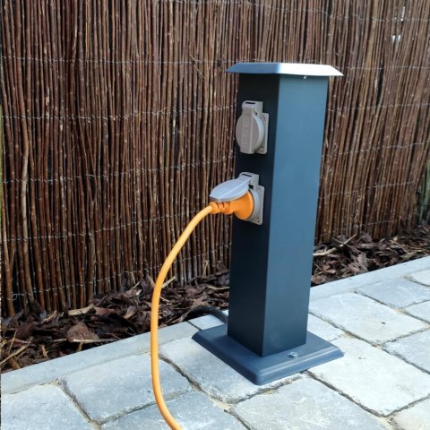 Słupek Ogrodowy V-TAC 4 Gniazda 40cm 4x16A 3600W IP44 Grafit VT-1155-4