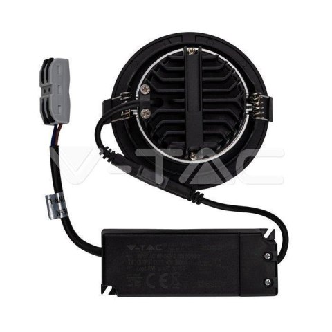Oprawa Downlight V-TAC SAMSUNG CHIP 10W Czarna Uchylna VT-2-13 4000K 800lm 5 Lat Gwarancji
