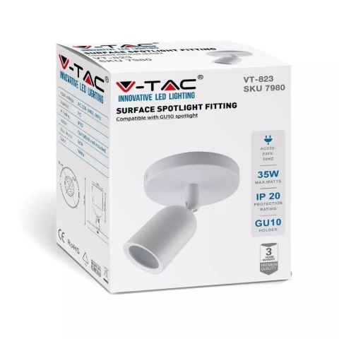 Oprawa Kinkiet V-TAC 1xGU10 Biała VT-823