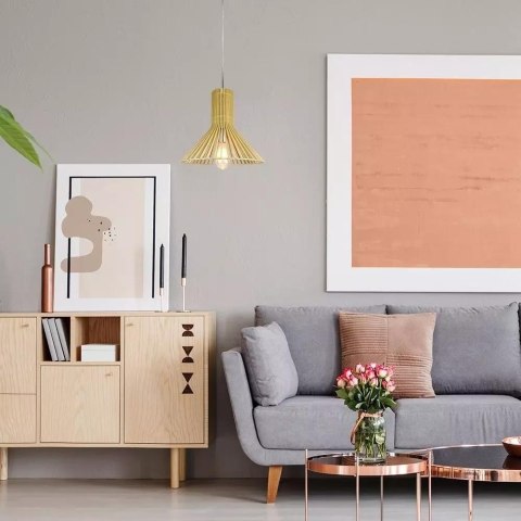 Oprawa Zwieszana V-TAC E27 Drewniana Stożek fi350 VT-3350 5 Lat Gwarancji