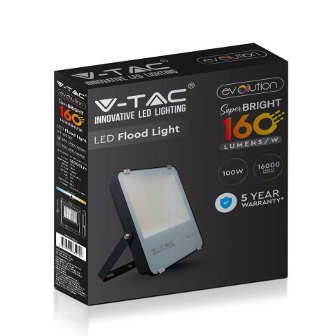 Projektor LED V-TAC 100W Czarny EVOLUTION 160Lm/W VT-49161 4000K 16000lm 5 Lat Gwarancji
