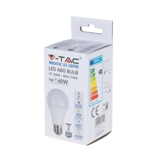 Żarówka LED V-TAC 9W E27 A60 VT-2099 2700K 806lm